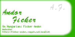 andor ficker business card